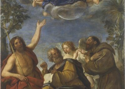 Madonna con il Bambino in gloria d’angeli e i santi Giovanni Battista, Francesco e Matteo (1639-1643)